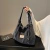 Fashion casual denim bag women's 2025 new simple commuter shoulder bag large capacity tote bag