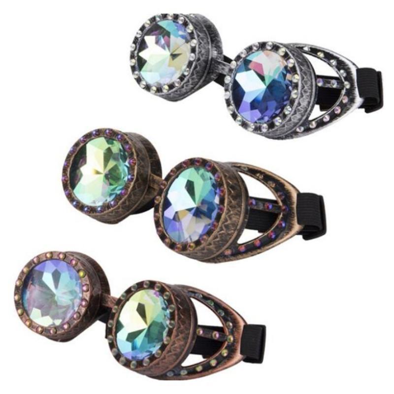 Kaleidoscope Goggles Steampunk Goggles Glasses Halloween Cosplay Party Costume Accessory Psychedelic Raves Goggles