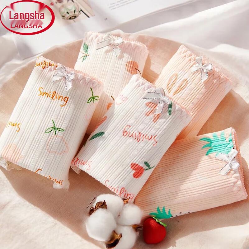 Langsha Women's 5-Pack Seamless Cotton Briefs