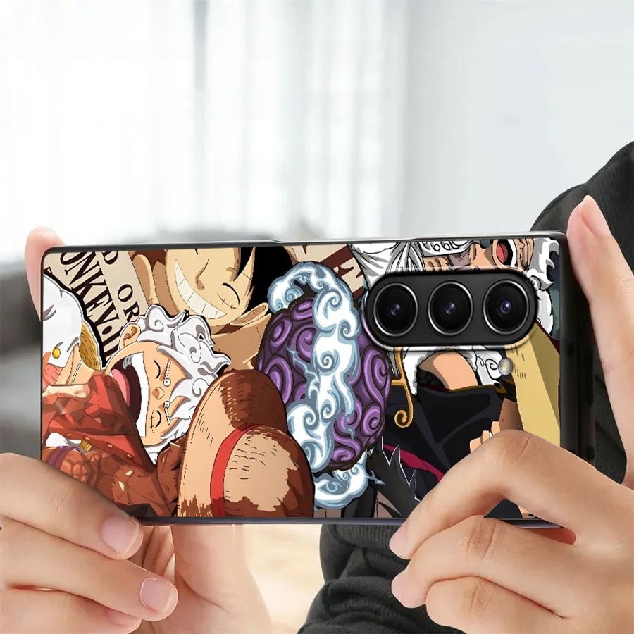 One Piece Luffy Back Phone Cover Case for Samsung Galaxy ZFold5 ZFold6 ZFold3 Z Fold 7 6 5 4 3 ZFold4 ZFold7