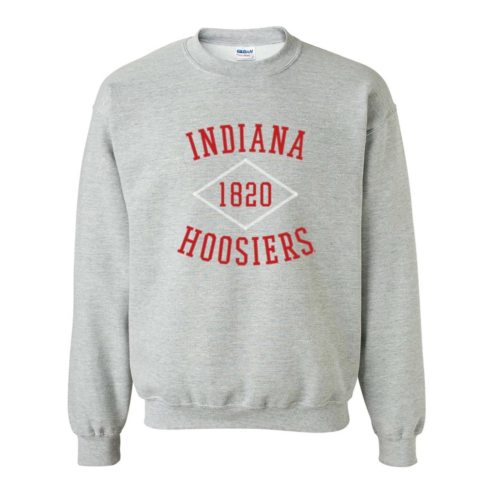 Indiana Hoosiers Stitch Arch Team Color Crewneck Sweatshirt - Sport Grey S