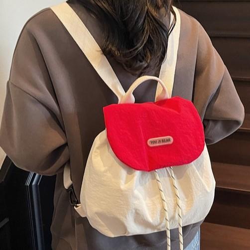 Korean Design Pocket Ladies Casual Simple Large Capacity Joker Backpack Trend Nylon Cloth Bag Backpack.