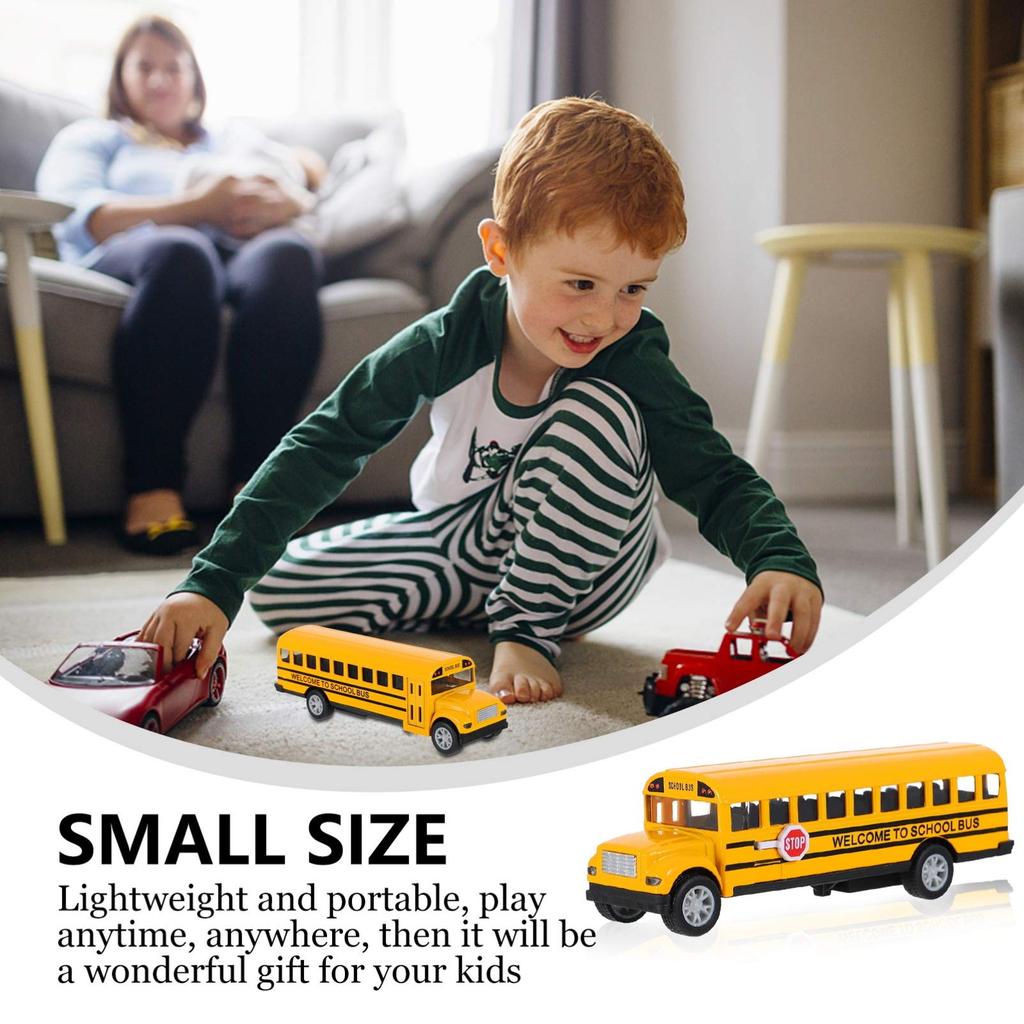 Toyvian School Bus Toy Diecast Model Car School Bus Toy with Opening Doors for Everyday Play 132