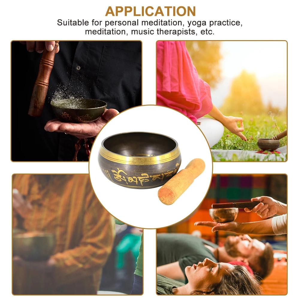 Tibetan Singing Bowl Set Lotus Yoga Meditation Bowl Handmade Relaxation Chakra Healing Prayer Mindfulness Singing Bowl Handmade