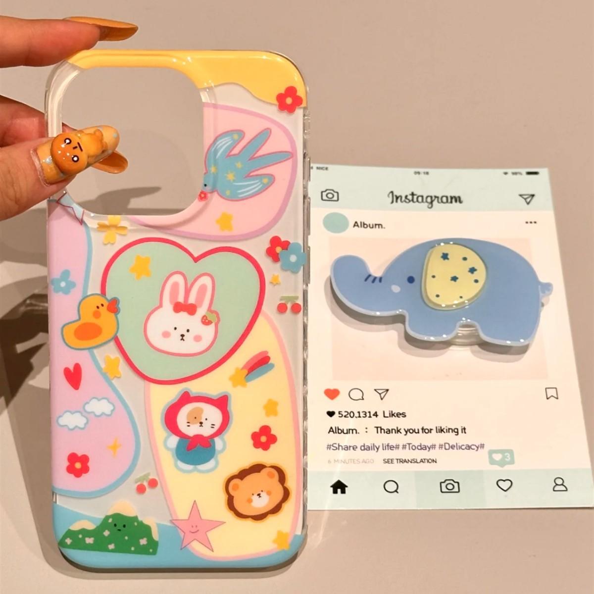 

Однослойные раскрашенные животные для iPhone16pomax для Apple 15pr Чехол для мобильного телефона 14 Новый стиль 13 Мультяшный 12 For Apple 6