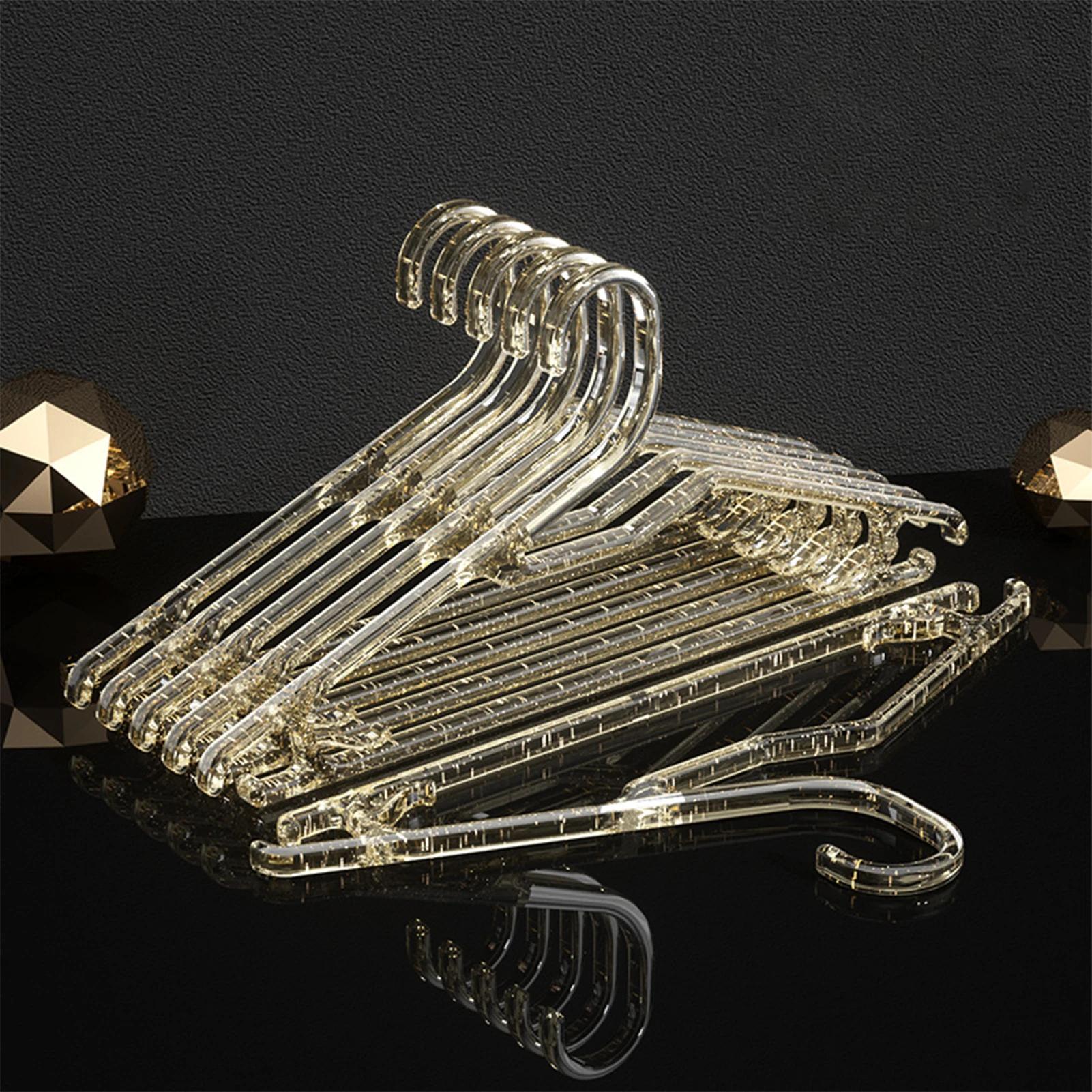 10 шт кристально чистые вешалки для одежды вешалка для одежды рубашки пальто бытовые нескользящие крючки для одежды для демонстрации в шкафу 10PCS 1655₽