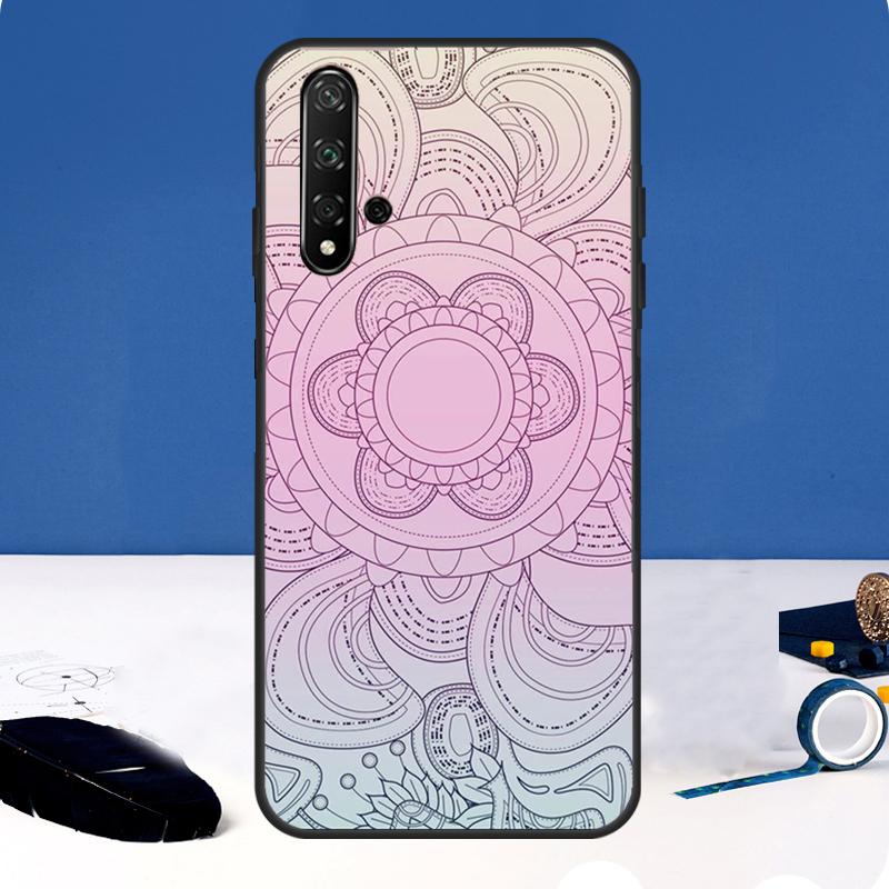 Mandala Wood Floral Case For Huawei Nova Y90 Y91 Y60 Y61 Y70 10 9 SE 11 Pro 5T 11i 8i 3i P20 P40 P30 Lite Cover