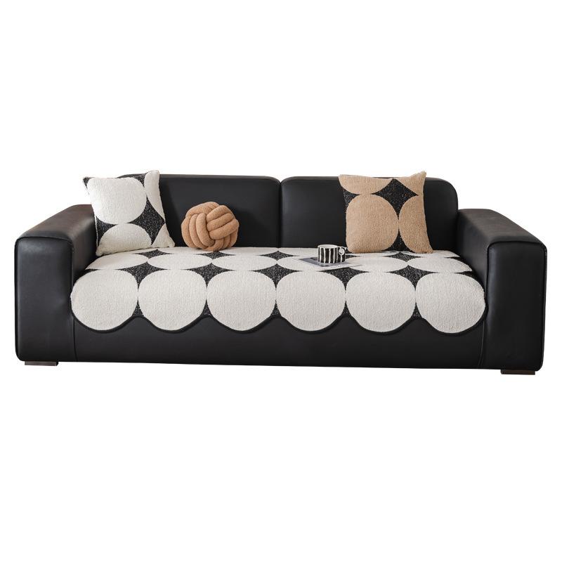 Nordic High-Grade Camellia Sofa Cushion Special-Shaped Irregular Sofa Seat Cushion Anti-Slip Cover Cloth