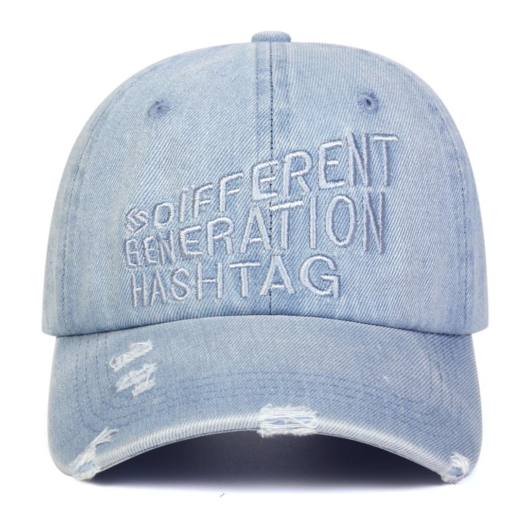 Unisex DIFFERENT Embroidery Adjustable Washed Denim Baseball Hat Retro Caps Spring Autumn Outdoor Sport Travel for Women Men