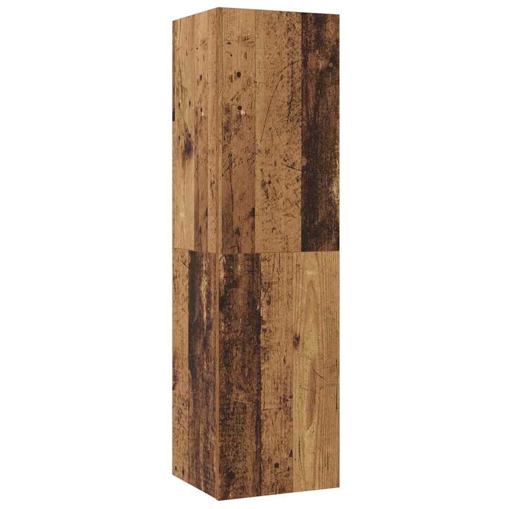 Wandmontiertes TV-Schrank 4 Stück Spanplatte aus recyceltem Holz