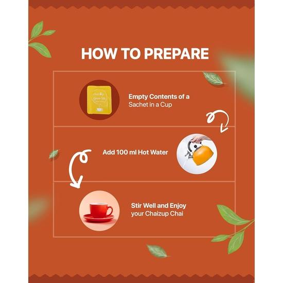 Chaizup Green Tea Lemon Honey - 25 Tea Bags | Green Tea with Honey Lemon Flavours | 25 Servings | 50g