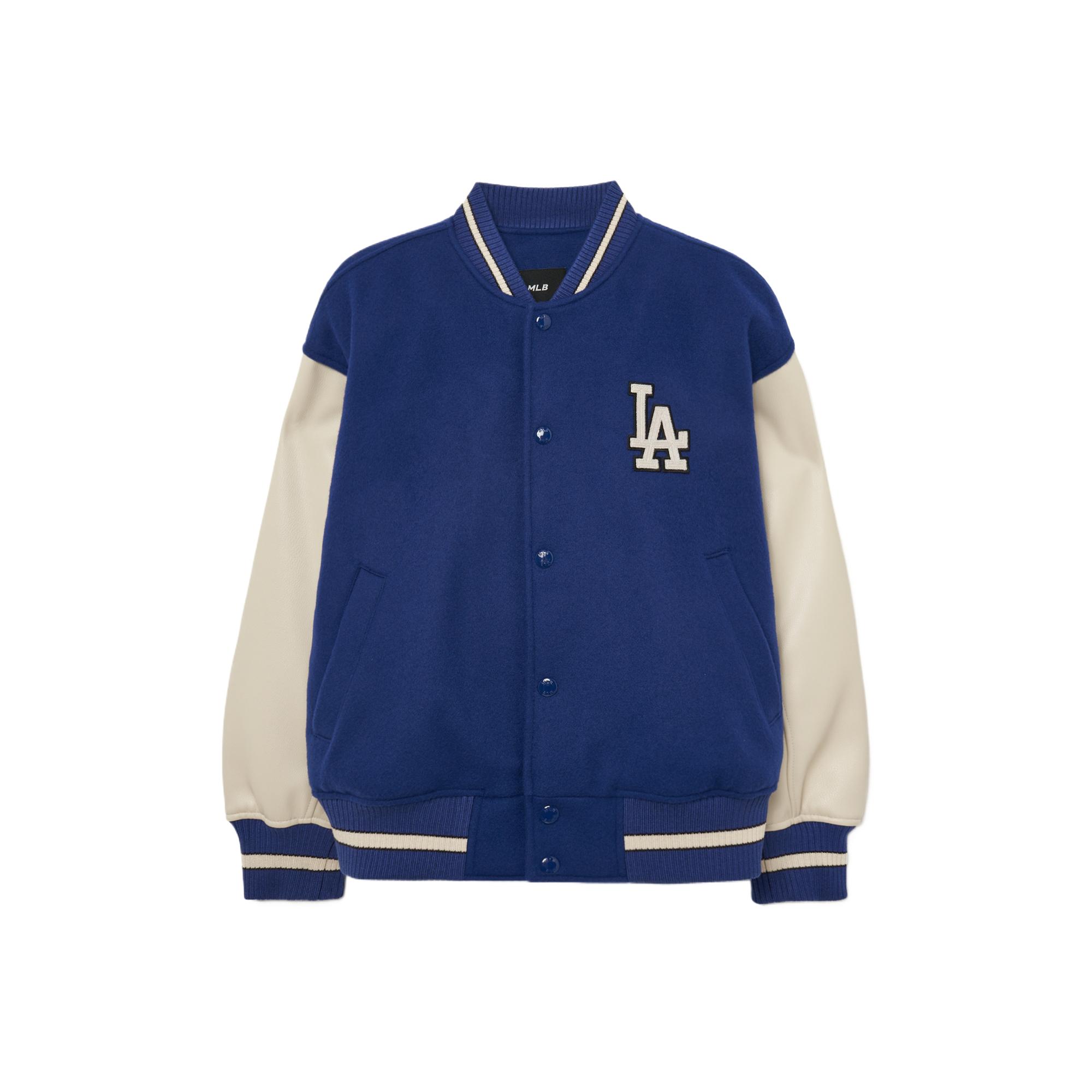 MLB Los Angeles Dodgers Marke Logo Buchstaben-Spleißung Farbblock Lässige Mode Baseballtrikot Damen Oberteile Blau 3AJPV0534-07RBS M beige