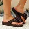 Fashion 2025 Hot Sale Ladies Shoes Pinch Toe Women's Slippers Fashion Outdoor Beach Summer Floral Plus Size Comfortable Flat Slippers