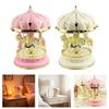Carousels Music Box Luxuries Color Change Light Music Box,Lighted Rotating 3Horse Musical Box Birthday Valentines Gift