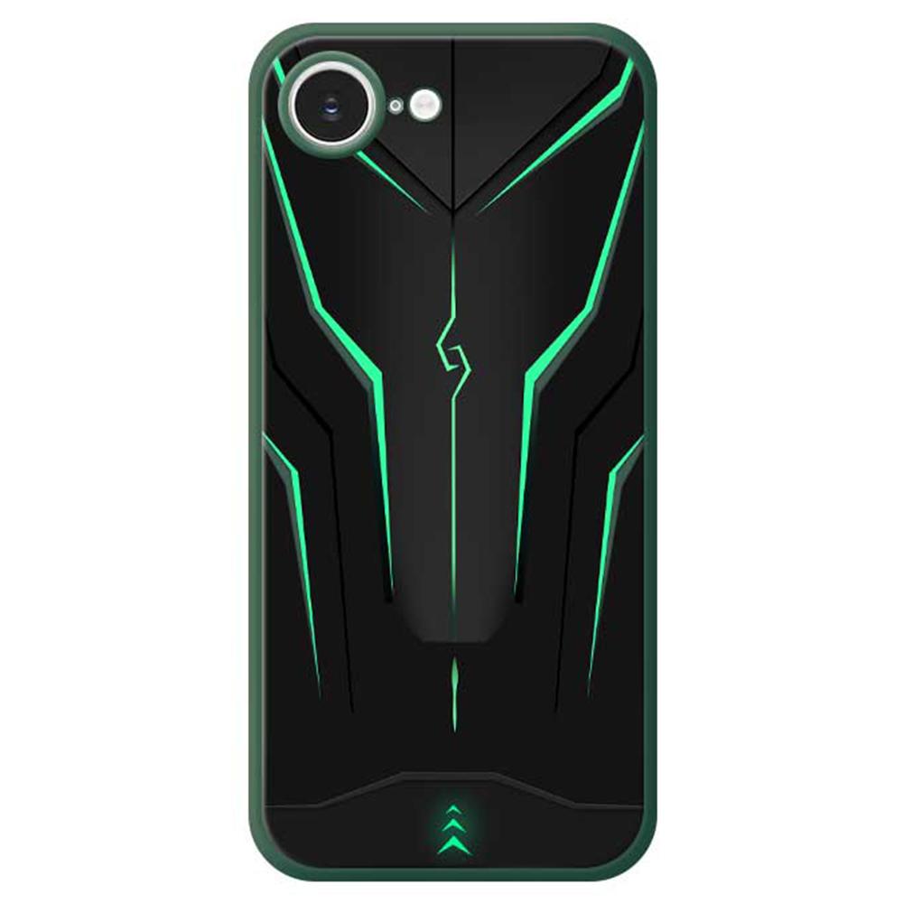 For iPhone 16e Case Cool Mecha Lines Pattern Printing Straight Edge TPU Phone Back Cover