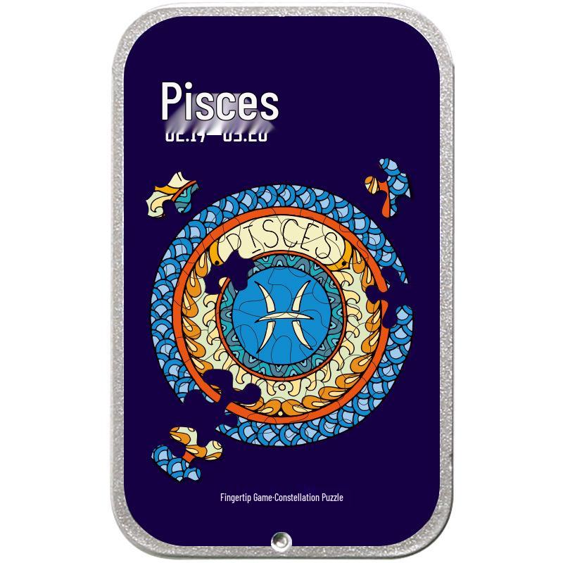 Zodiac Constellations Double-Sided Jigsaw Puzzle in Tin Box for Kids & Adults