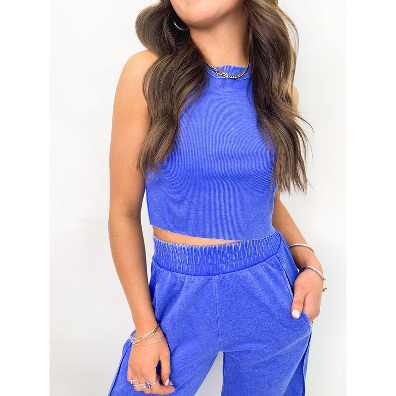 

Los Angeles La * Trendy Women s Casual Sports Suit Sunken Stripe Stretch Vest Casual Pants Blue/Single vest L