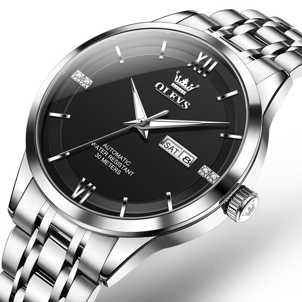OLEVS Luxury Blue Fully Automatic Men's Watch Original Waterproof Date Stainless Steel Mechanical Watch Men's
