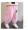 Girls' Cartoon Fleece Sweatpants - Thick, Warm, and Stylish for Autumn/Winter 2025