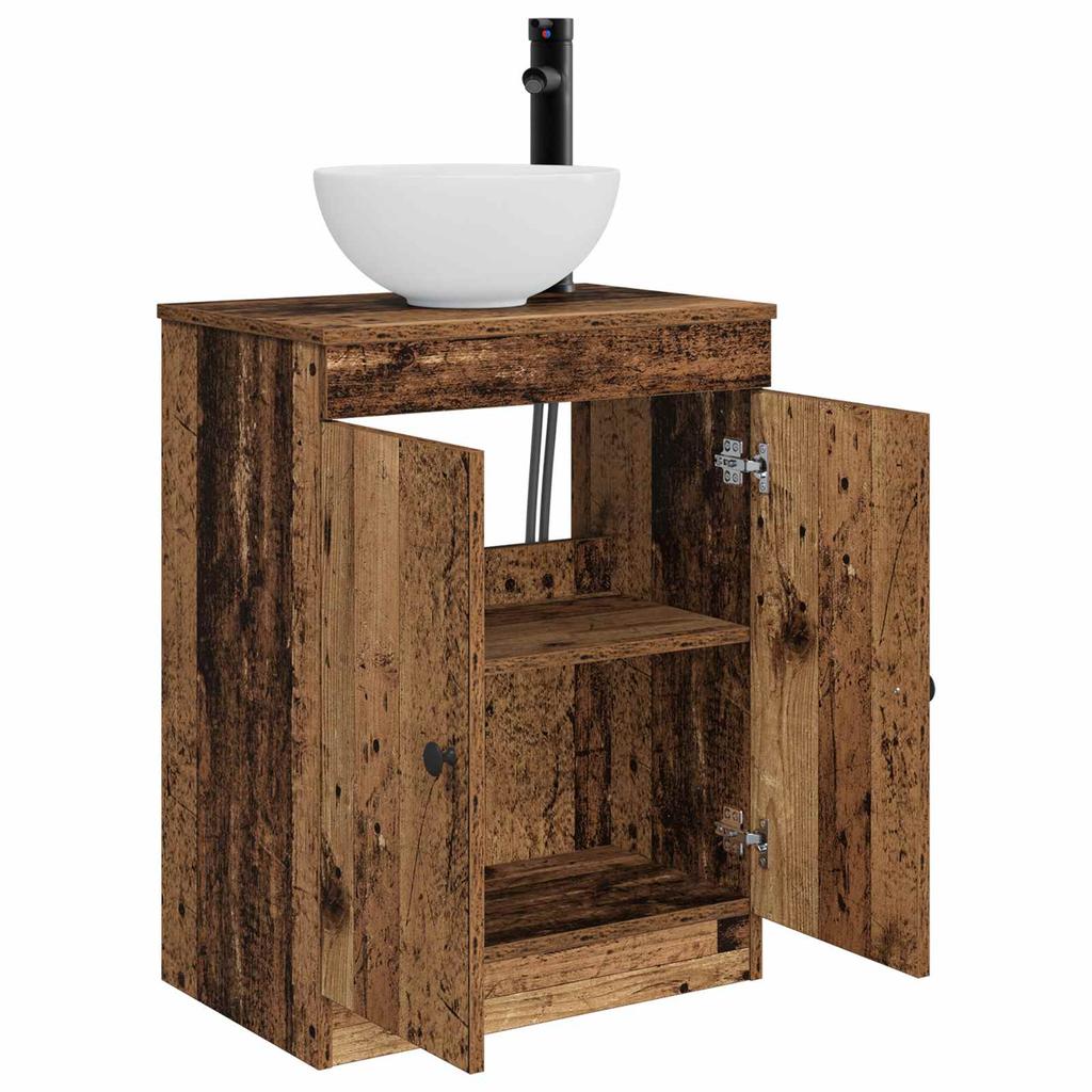 Bathroom Vanity with Washbasin Reclaimed Wood Look 54 x 35 x 83 cm