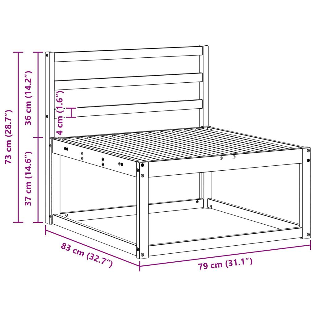 Outdoor Center Sofa Natural 79 x 83 x 73 cm