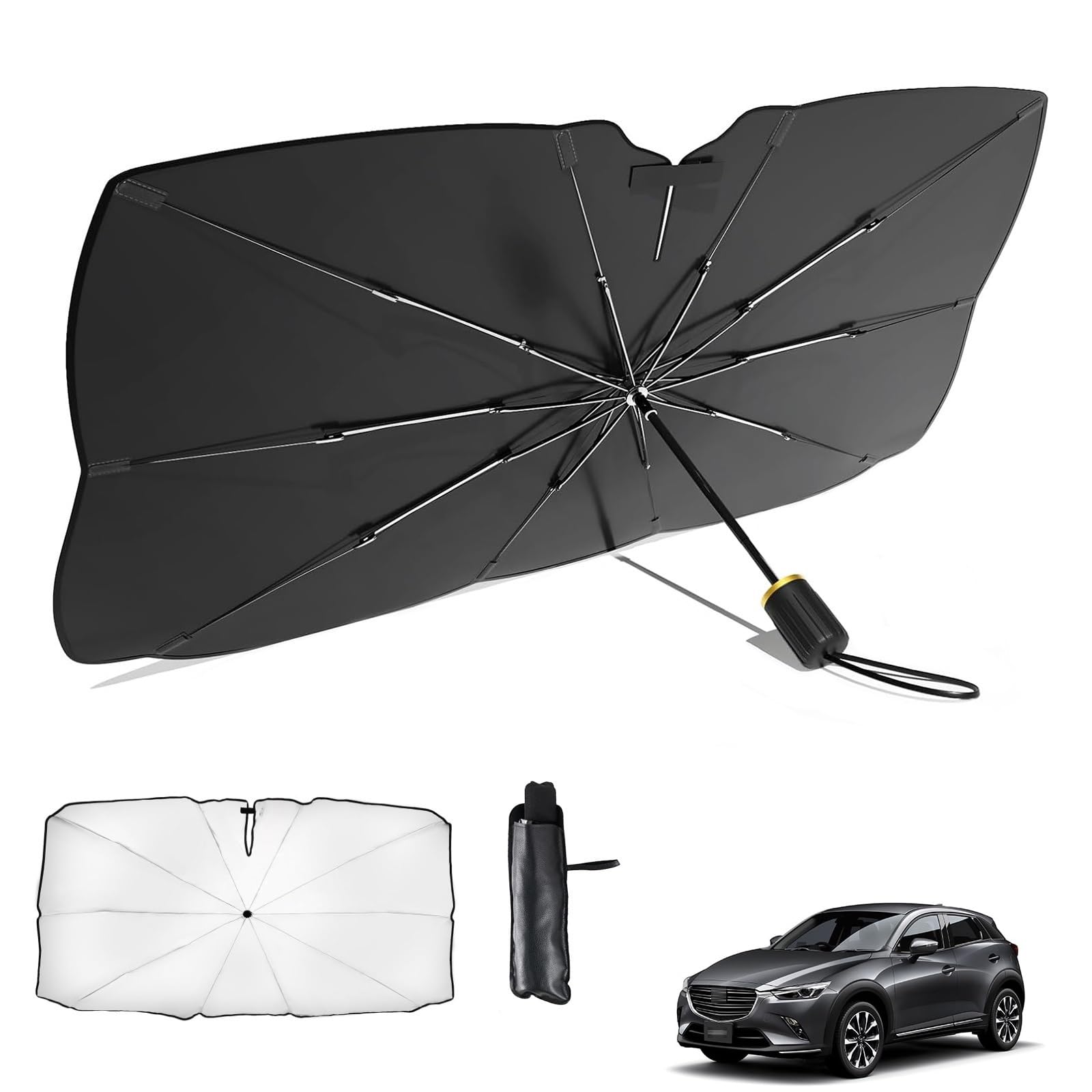 

Mazda CX-3 DK Series, February 2015 - Present Car Umbrella-type Folding Sunshade with 10 CX-3 DK series