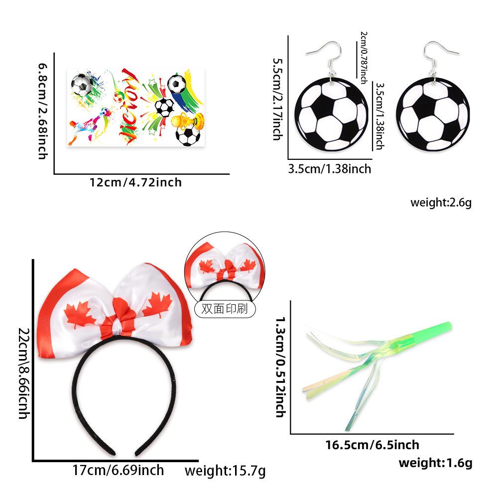 World Football Match Cheer Set, Multi-Country Flag Headband & Badge, Fans Cheering Accessories