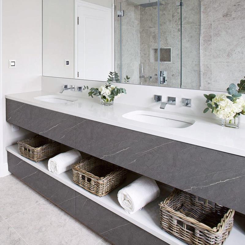 Thick Ancient Grey Matte Marble Water-Repellent Wall Decals Self Adhesive Kitchen Cabinet Tabletop High Temperature Slate Wall Cover