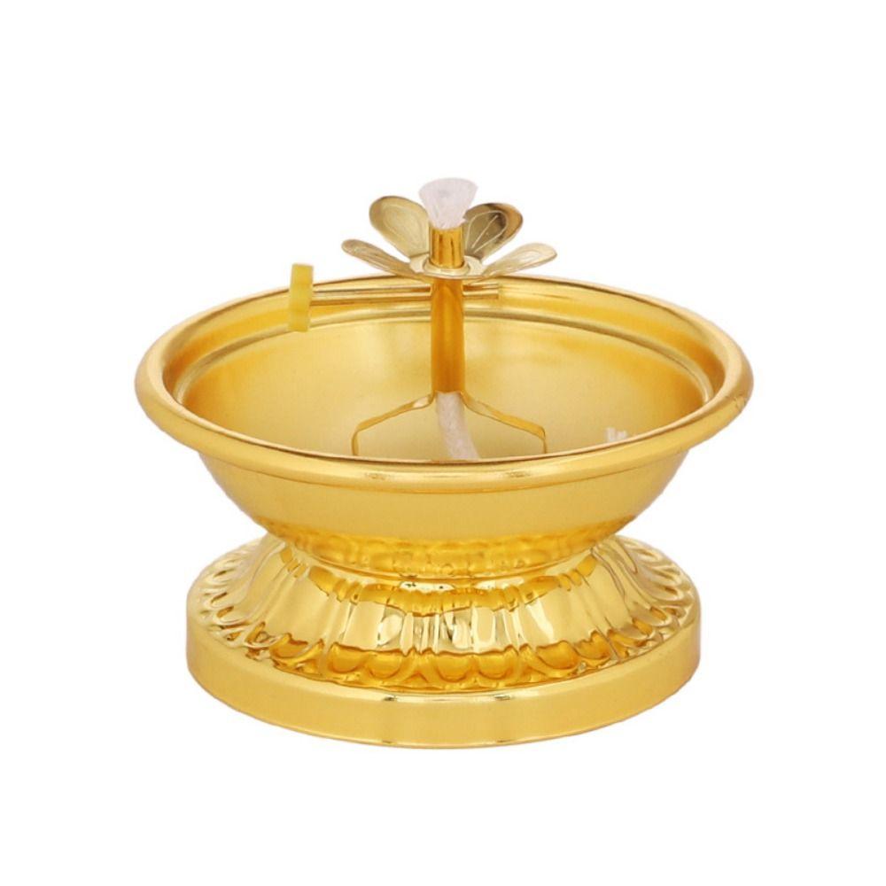 Anti-slip Butter Lamp Holder Adjustable Oil Dish Ornaments Zinc Zinc Alloy Oil Lamp  Lamp Decor