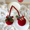1Pc Christmas flocked bell window decorations for Christmas tree, Halloween and Christmas gifts