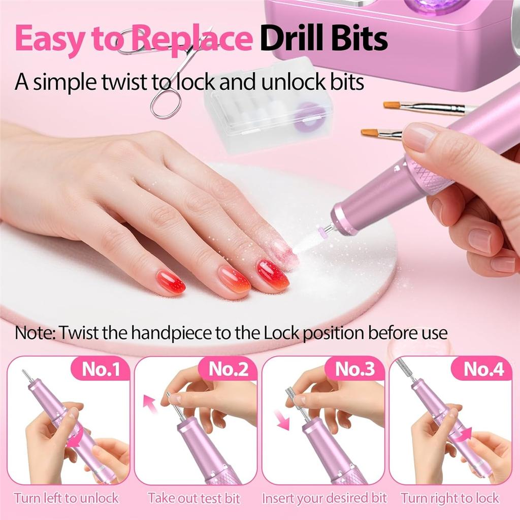 45000RPM Professional Electric Nail Drill Machine With LED Display Low Noise Nail Sander For Home Manicure Salon Use