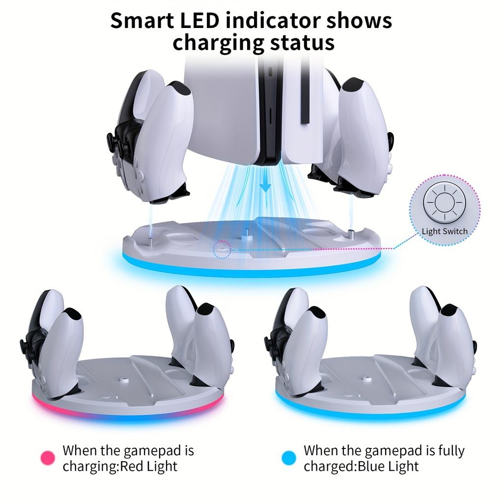 Colorful Luminous Bracket for PS5 Slim Game Console, Optical Version Digital Version Base Bracket for PS5 Slim Game Console