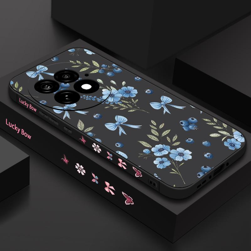Case For OnePlus 15 13 12 Blueberry Bowknots Floral Pattern Shockproof TPU Silicone Soft Cover For Oneplus Nord 5G 13R 12R 11R