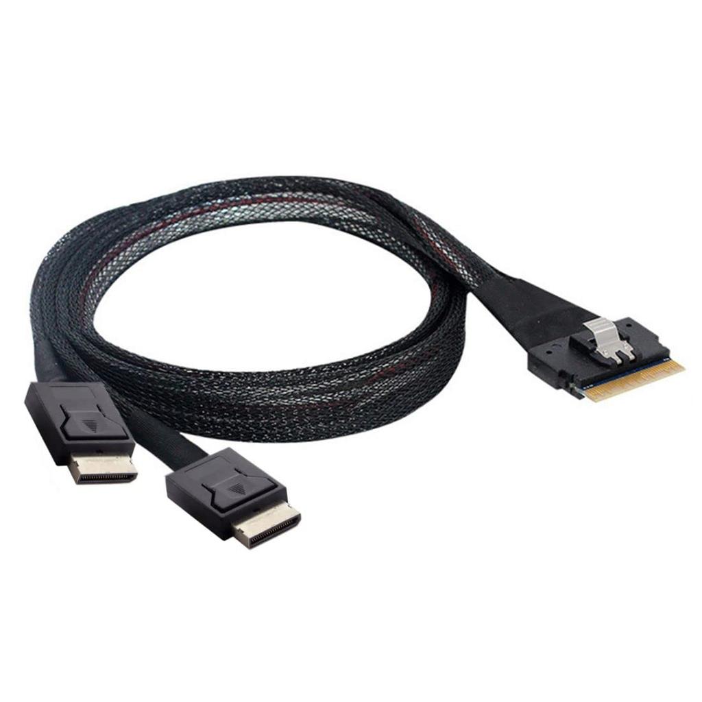 chenyang 8i to Dual OcuLink UltraPort Slimline SAS Slim SFF-8654 74-pin SFF-8611 PCI-E 4.0 Cable, 50cm, PCI-Express