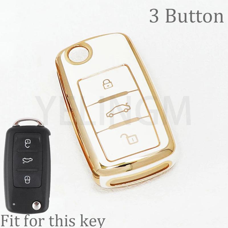 2/3 Buttons Tpu Car Key Case For Vw Volkswagen Mk4 Bora Golf 4 5 6 Jetta Passat Polo Bora Touran Skoda Seat Tpu Cover Shell Fob