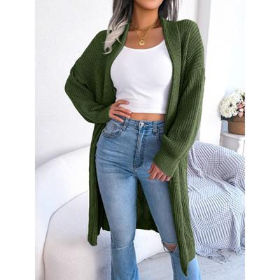 Women's Autumn and Winter Casual Lapel Long Cardigan Sweater