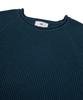 WEST GRAND BOULEVARD French Oversized Raglan Ribbed Cotton Knit Teal Green