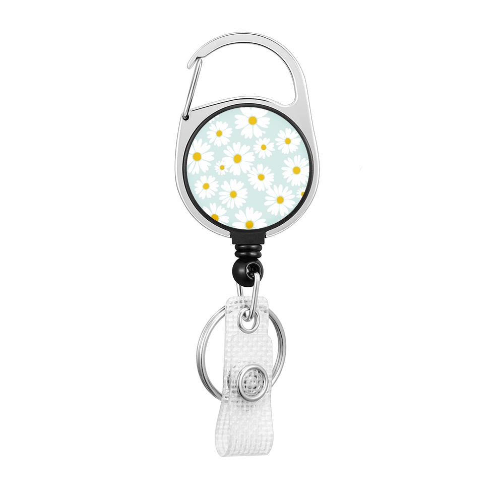 Flower Butterfly Chrysanthemum Doctor ID Badge Clip Lanyards Holder Porta Credencial Reel Nurse Retractable Keychain Wholesale