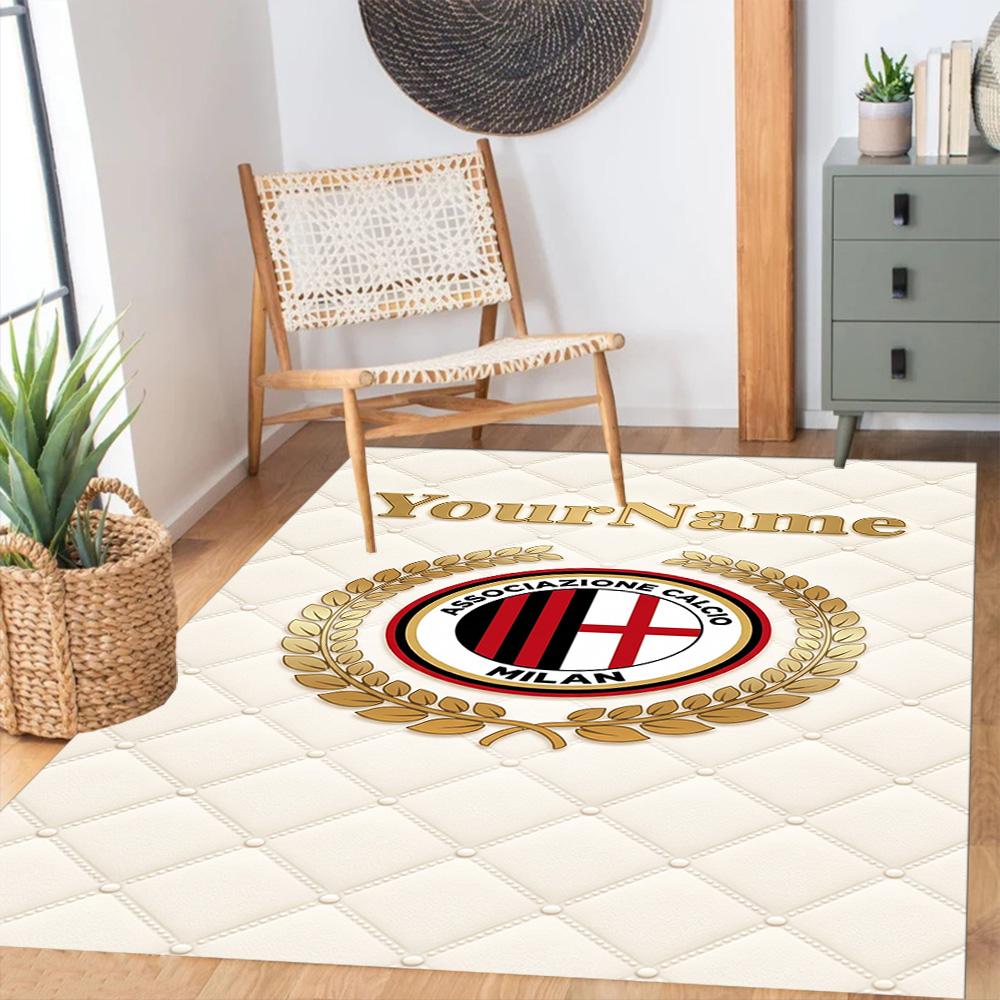 Ac Milan Customize Your Name Area Rug Suitable for Outdoor Hallway Dining Room Bedrooms Antislip Carpet Anime Office Decor Birthday/Christmas Gift