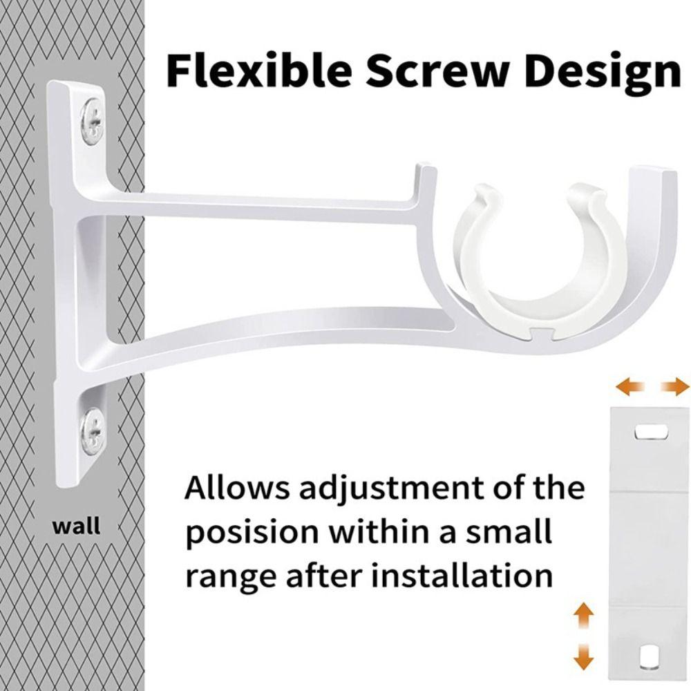 Single Hang Curtain Rod Holder with Screws Aluminum Alloy Roman Rod Bracket Heavy Duty Curtain Fixing Clip Hook
