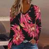 Plus Size European and American Fashion 2025 Women's Elegant V-neck Long Sleeve T-shirt
