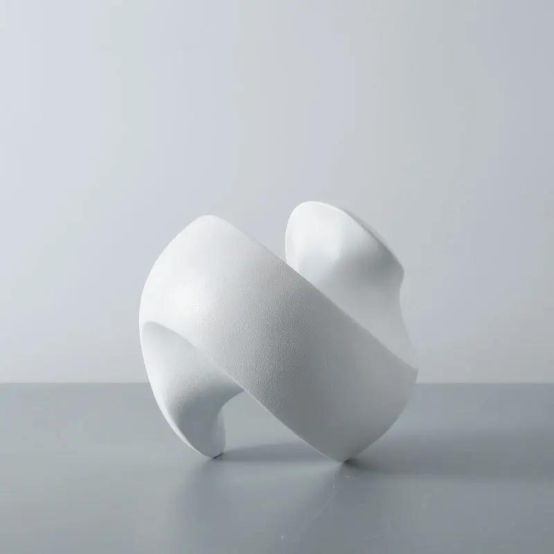 Bola Decorativa Abstracta de Resina Mate con Remolino Escultura Central para Dormitorio/Armario de Vino Decoración Artística Hecha a Mano Regalo Satisfactorio