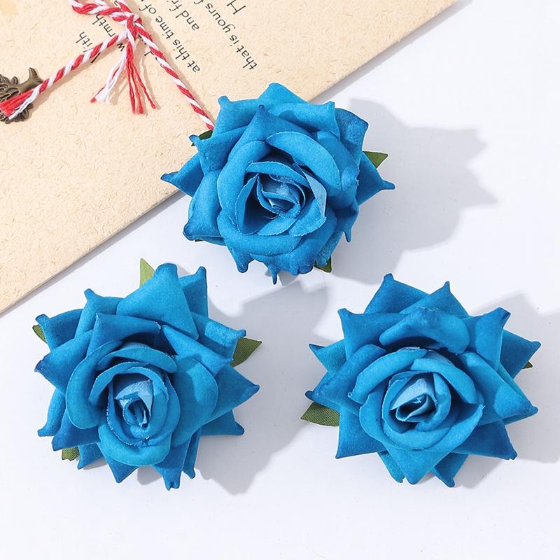 3/5Pcs Rose Artificial Flowers for Home Room Decor Wedding Decoration Fake Flower DIY Scrapbook Wreath Gift Flannel Rolled Rose