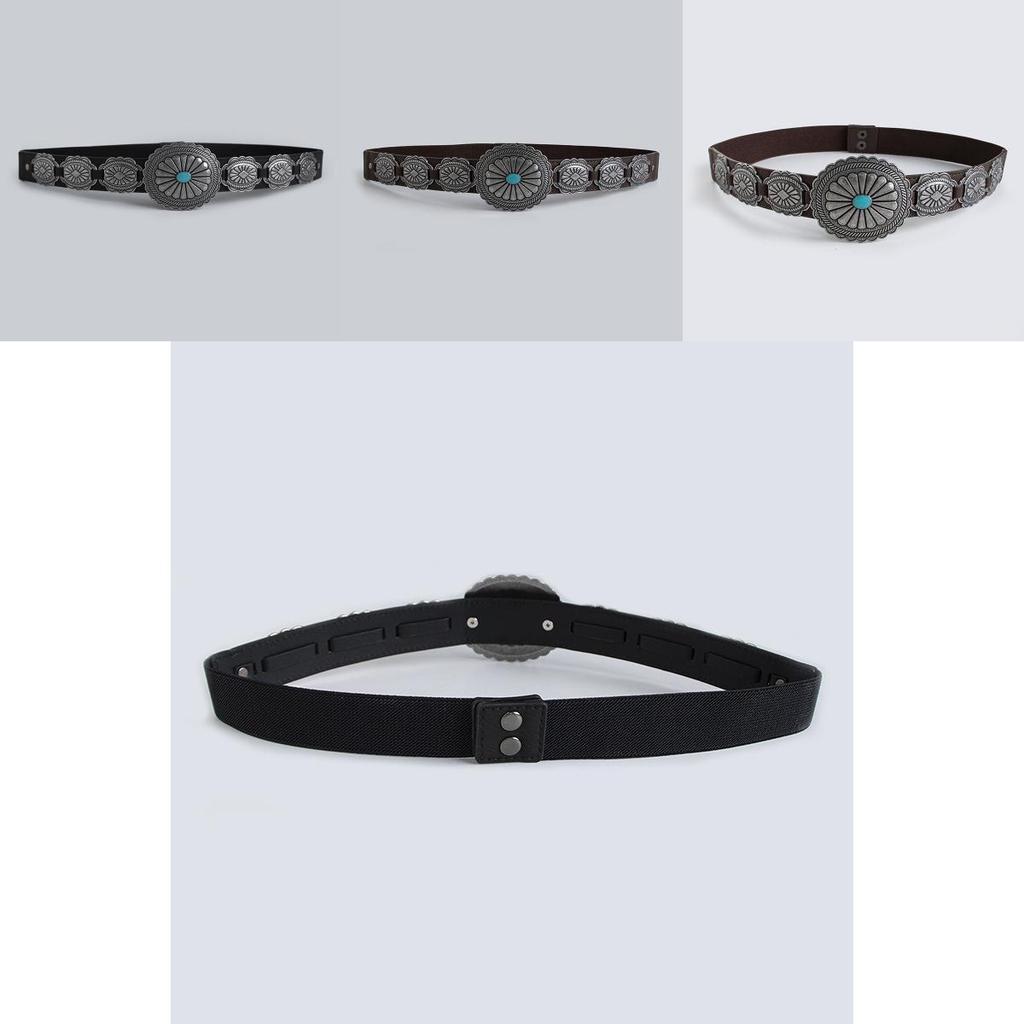 Bohemian Western Fashion Belt For Women With Elasticity And Geometric Design
