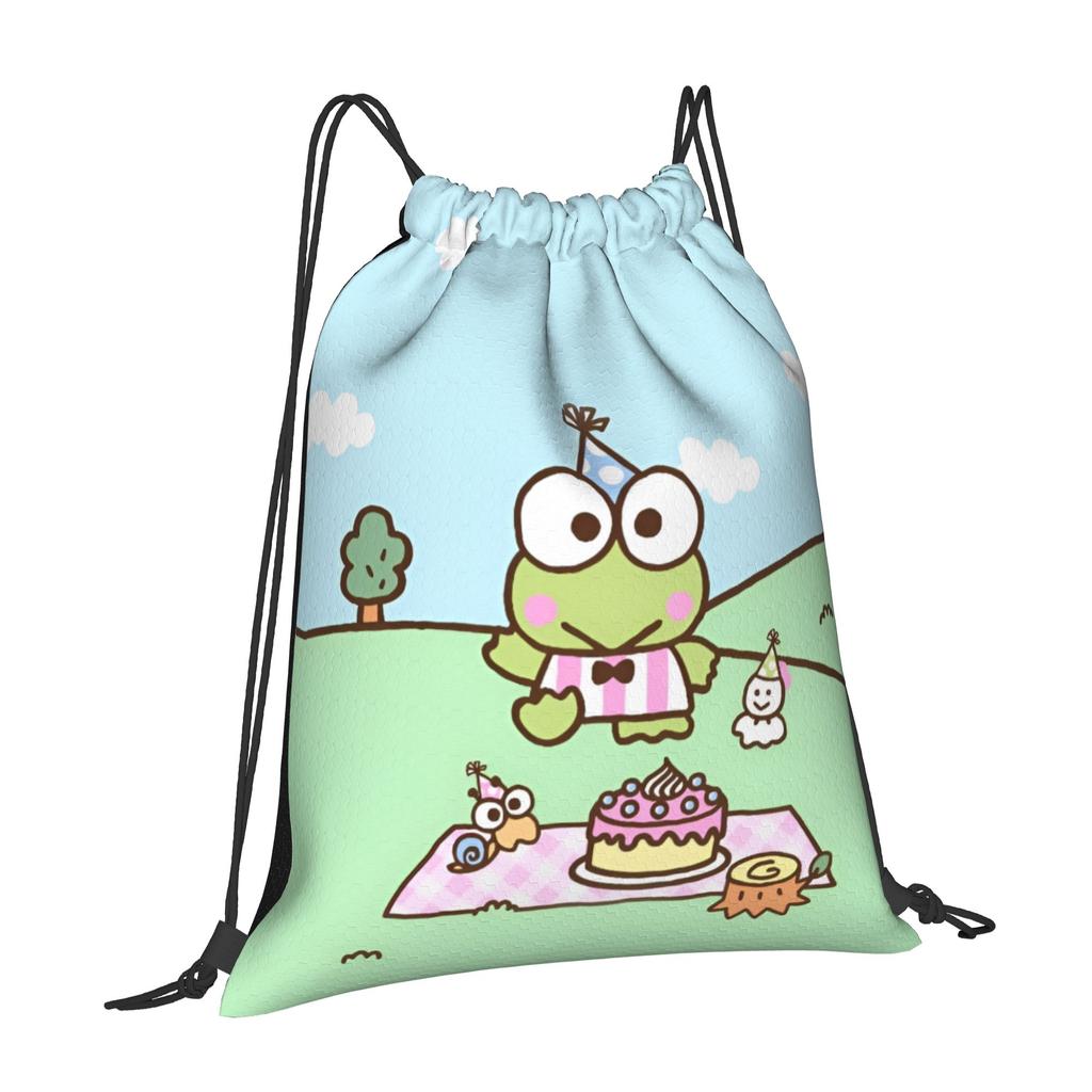 Custom K-KeroKeroKeroppies Drawstring Bag Men Women Foldable Gym Sports Sackpack Frog Anime Training Storage Backpacks
