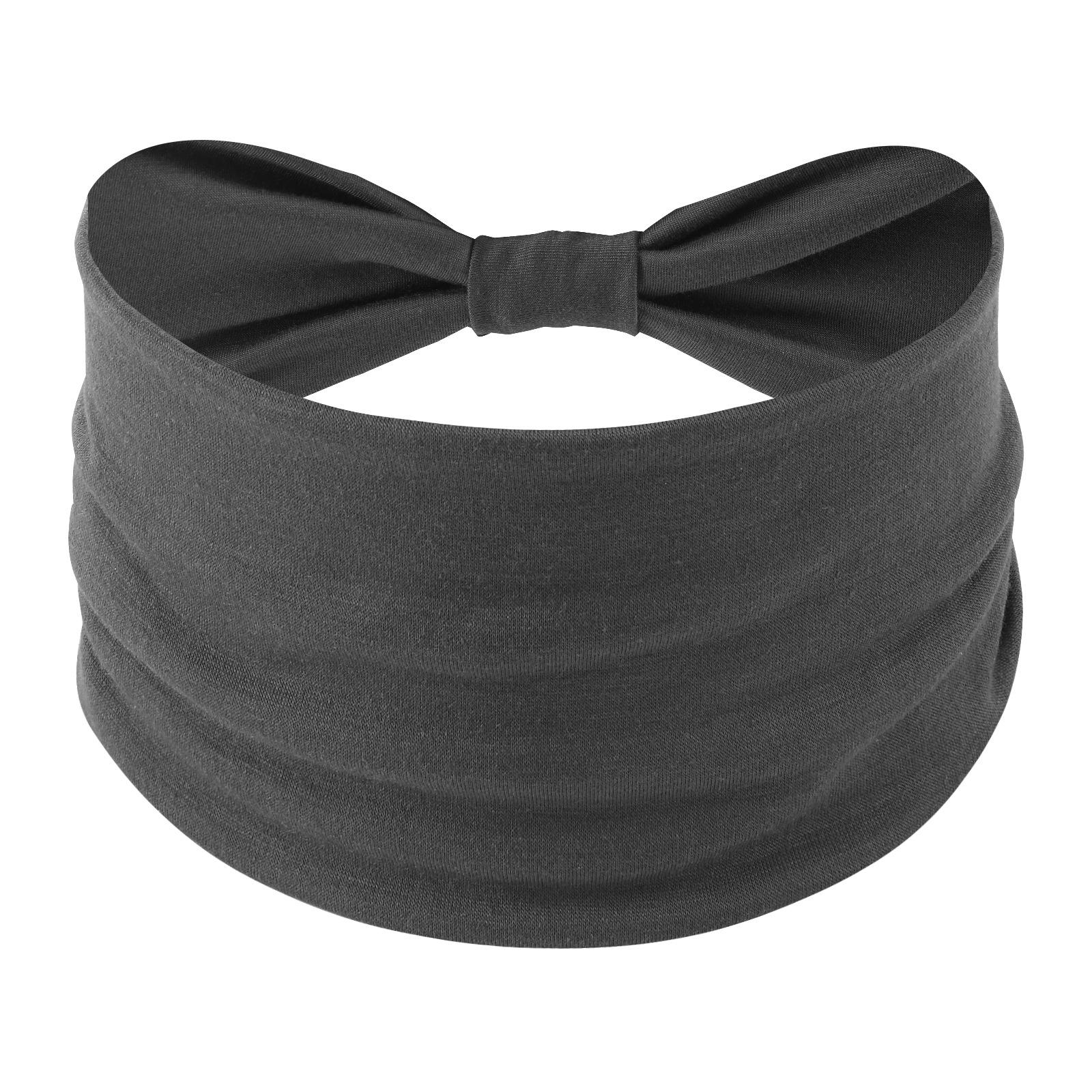 

European and American Solid Color Wide Edge Elastic Sports Yoga Headband - Sweat-Absorbing Macaron Design for Women Direct from Manufacturer