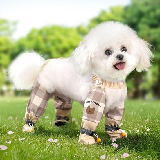 Reflective Stripe Dog Boot Leggings Waterproof Dust-proof Pants Adjustable Full Leg Protection Pet Strolling Going Out Clothes for All Seasons