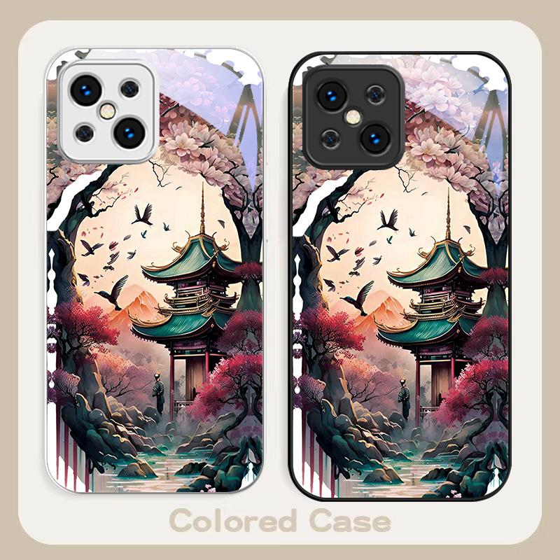 Wonderland Oil Painting For Find X5 X3 Lite Reno 6 4Z 5G OPPO A72 79 73 58 A54S OnePlus Nord N200 Tempered Glass Phone Case