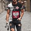 The Graphic 3D Full Print T-shirt With Flag of Poland Men Clothing Summer Short Sleeve Casual Oversized Tees Fashion Tops