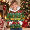 Kids Long Sleeve Christmas Print Casual Hooded Top for Boys and Girls Holiday Outfit